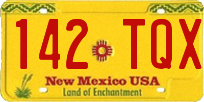 NM license plate 142TQX