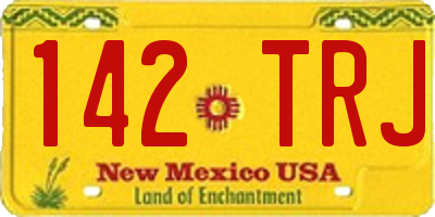 NM license plate 142TRJ