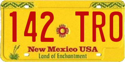NM license plate 142TRO