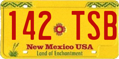 NM license plate 142TSB