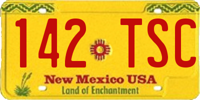 NM license plate 142TSC