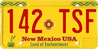 NM license plate 142TSF