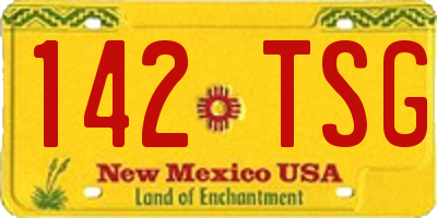 NM license plate 142TSG