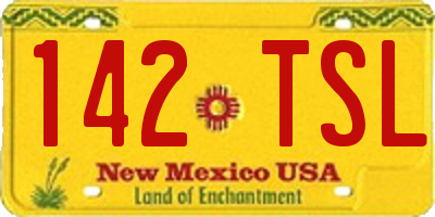 NM license plate 142TSL