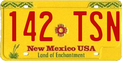 NM license plate 142TSN
