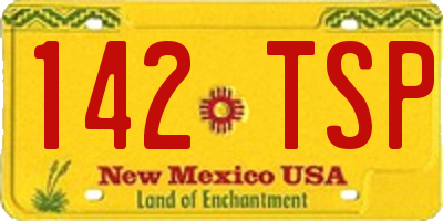 NM license plate 142TSP