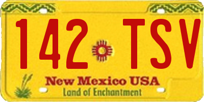 NM license plate 142TSV