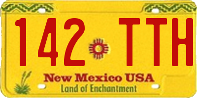 NM license plate 142TTH