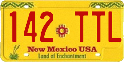 NM license plate 142TTL