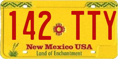 NM license plate 142TTY