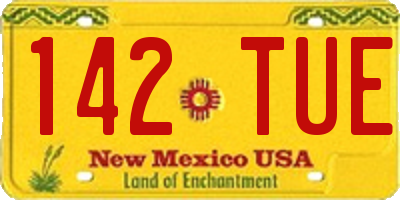 NM license plate 142TUE