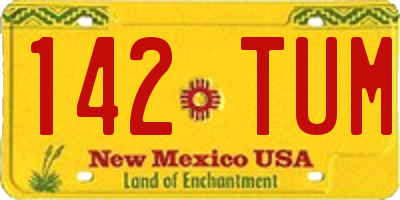 NM license plate 142TUM