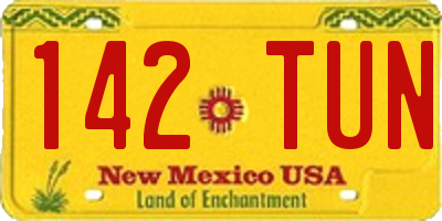NM license plate 142TUN