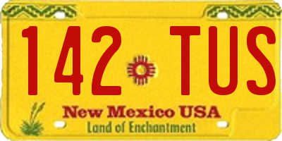 NM license plate 142TUS