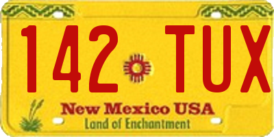 NM license plate 142TUX
