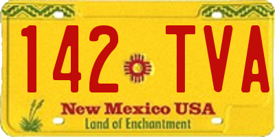 NM license plate 142TVA