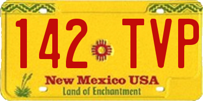 NM license plate 142TVP