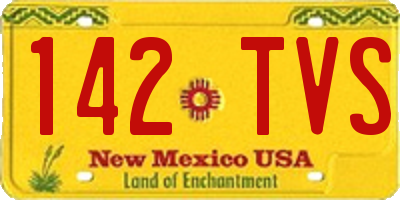 NM license plate 142TVS