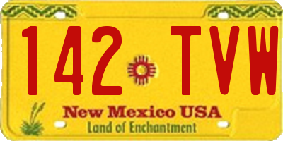 NM license plate 142TVW