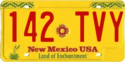 NM license plate 142TVY