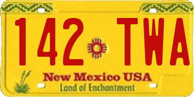 NM license plate 142TWA