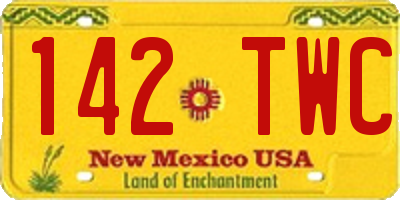 NM license plate 142TWC