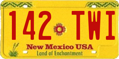 NM license plate 142TWI