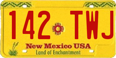NM license plate 142TWJ