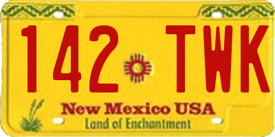NM license plate 142TWK