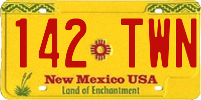 NM license plate 142TWN
