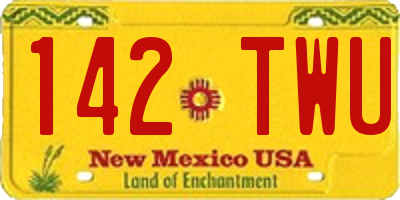 NM license plate 142TWU