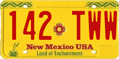 NM license plate 142TWW