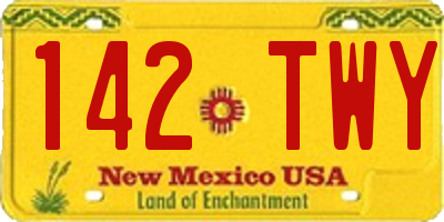 NM license plate 142TWY