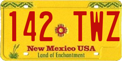 NM license plate 142TWZ