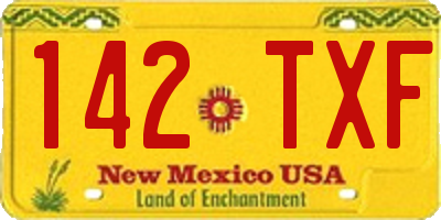 NM license plate 142TXF