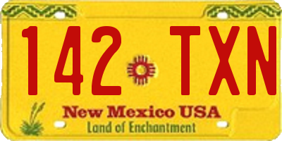 NM license plate 142TXN