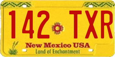 NM license plate 142TXR