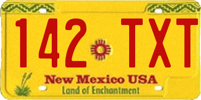 NM license plate 142TXT