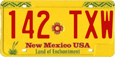 NM license plate 142TXW