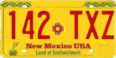 NM license plate 142TXZ