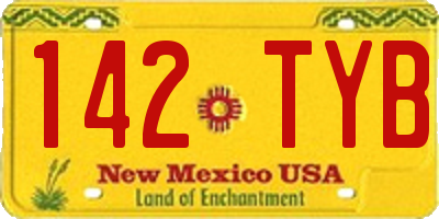 NM license plate 142TYB