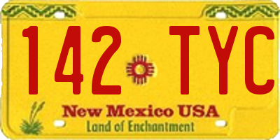 NM license plate 142TYC