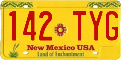 NM license plate 142TYG