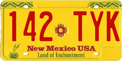NM license plate 142TYK