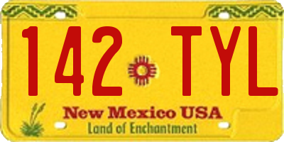 NM license plate 142TYL