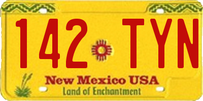 NM license plate 142TYN