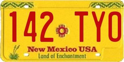 NM license plate 142TYO