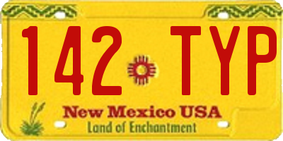 NM license plate 142TYP