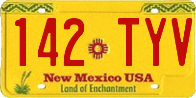 NM license plate 142TYV