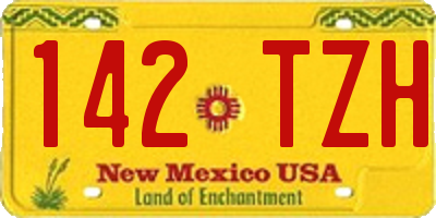 NM license plate 142TZH